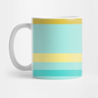 An admirable assortment of Macaroni And Cheese, Aqua Marine, Pale Turquoise and Dark Cream stripes. Mug